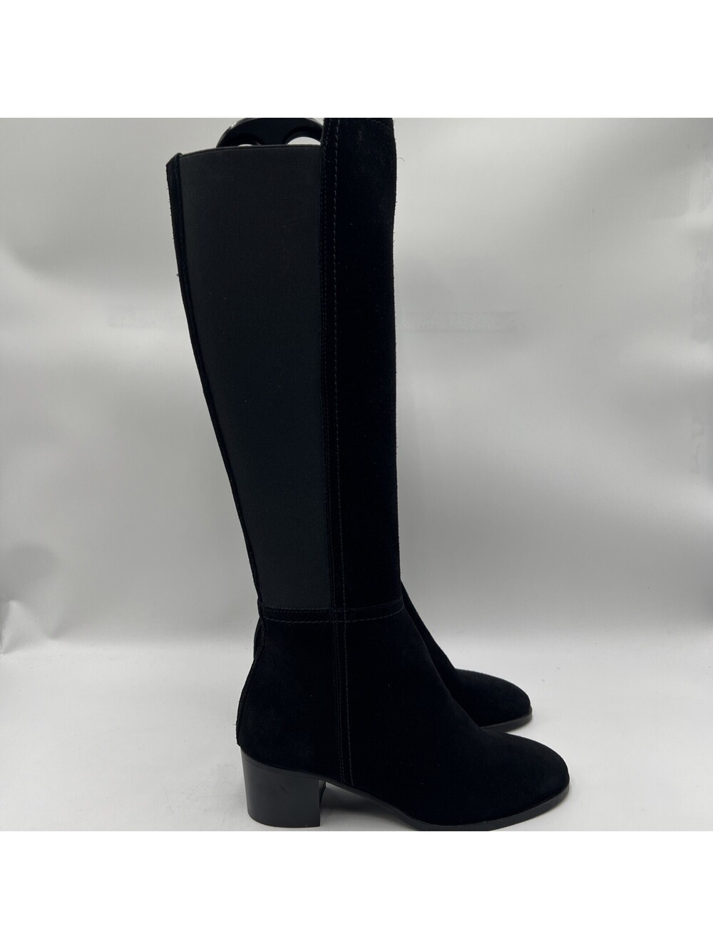 Women’s Aquatalia Nova Weatherproof Knee-High Black Suede Boots Size 7M